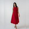 Seas The Day Smocked Cross-Back Midi Dress