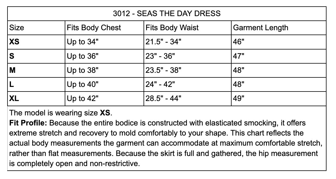 Seas The Day Smocked Cross-Back Midi Dress Size Guide